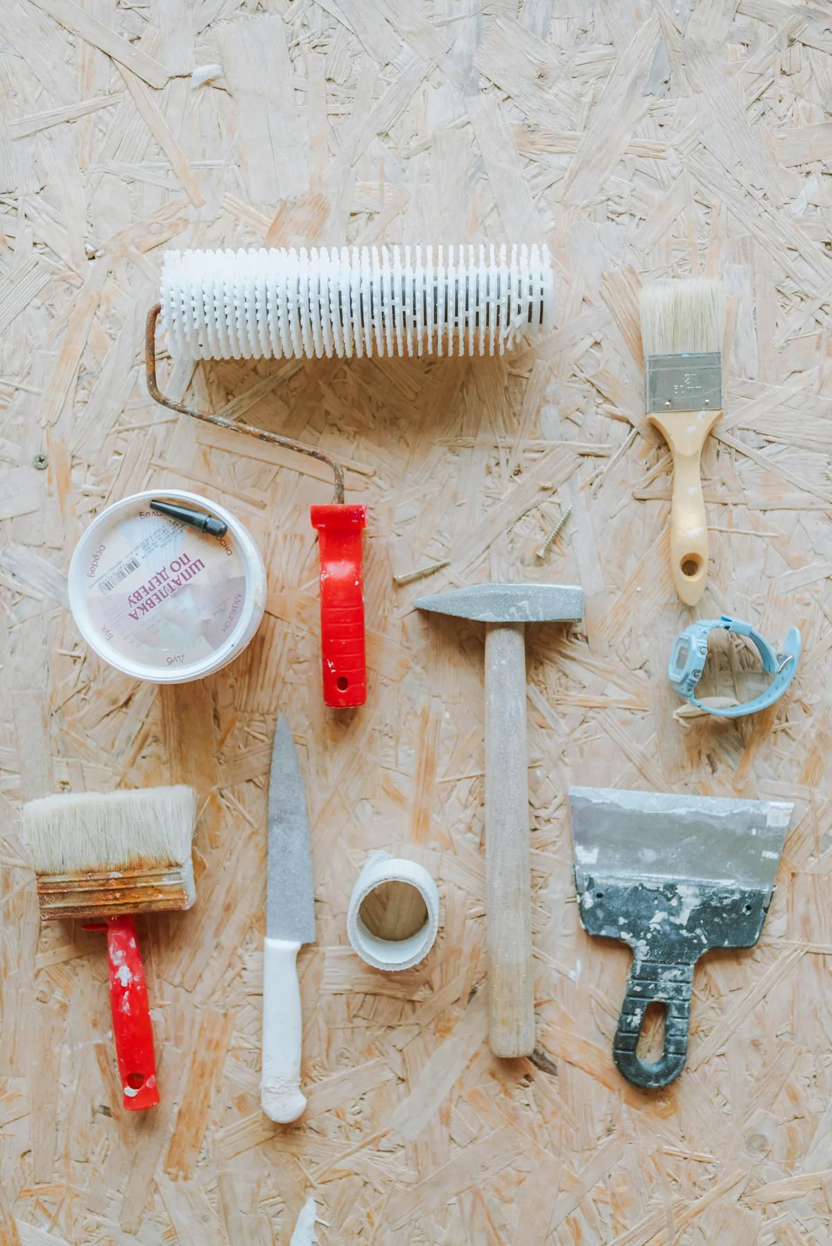 Outils utilisés pendant un chantier de rénovation